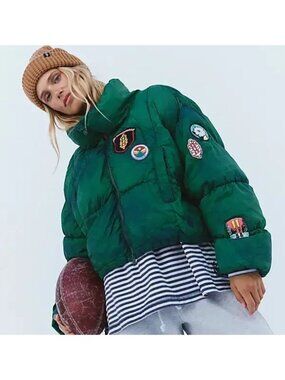 Free People In A Bubble Patch Puffer Coat Womens S Insulation Contemporary Cozy